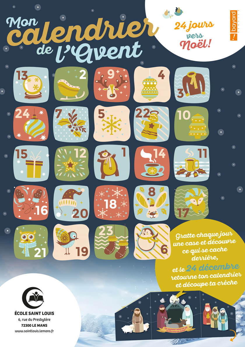 Calendrier de l'Avent Bayard Service personnalisé